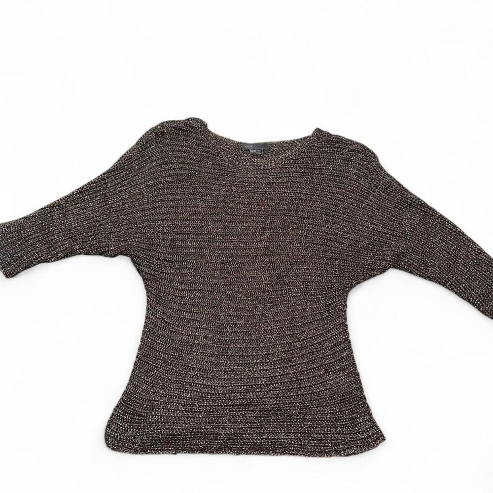 Vince gray metallic knit top